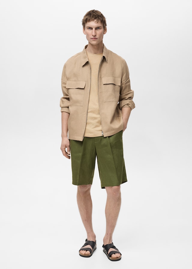 Mango Jacke aus 100 % Leinen mit Taschen Blitzverkäufe