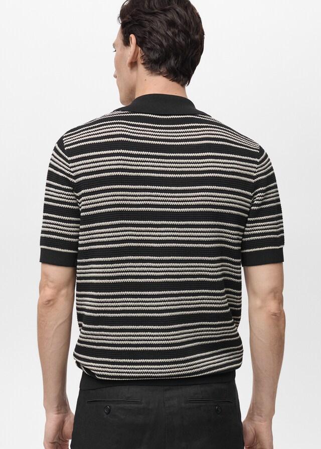 Mango Gestricktes Polo mit Streifen Kostenloser Versand