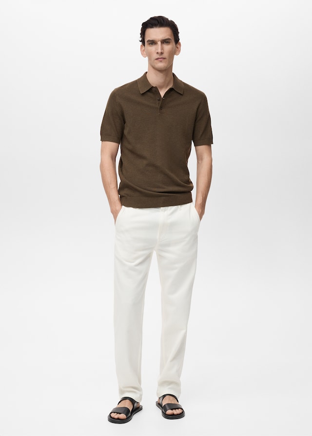 Mango Slim-Fit-Strick-T-Shirt mit Struktur Limitierter Zeitrabatt