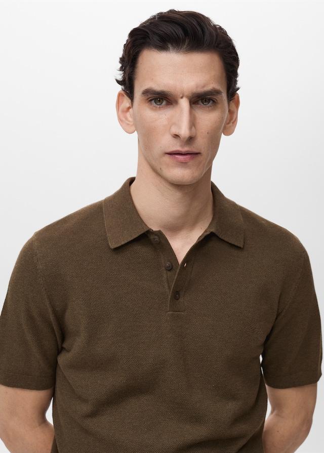 Mango Slim-Fit-Strick-T-Shirt mit Struktur Limitierter Zeitrabatt