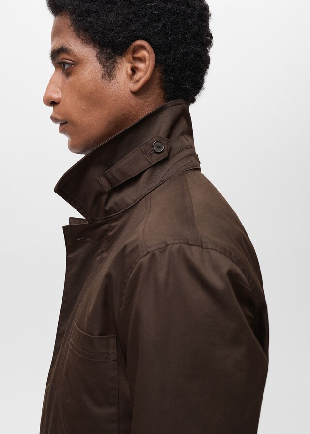 Mango Wasserabweisende Baumwolljacke Großer Ausverkauf