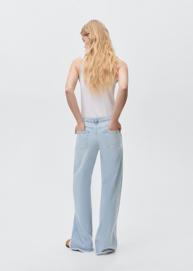 Mango Wideleg-Jeans mit ausgefranstem Saum Muttertagsangebot