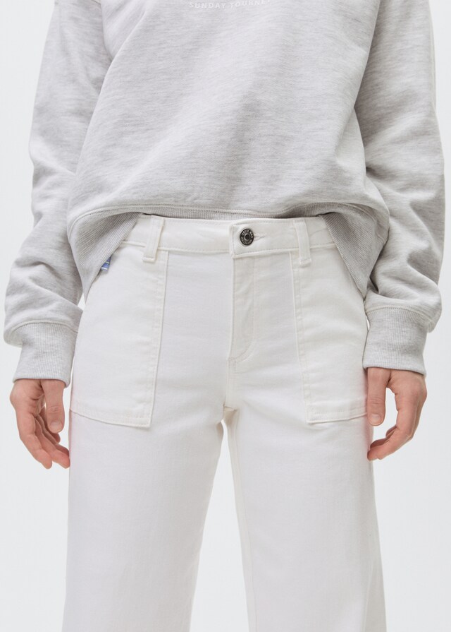 Mango Wideleg-Jeans mit ausgefranstem Saum Valentinstagsangebot