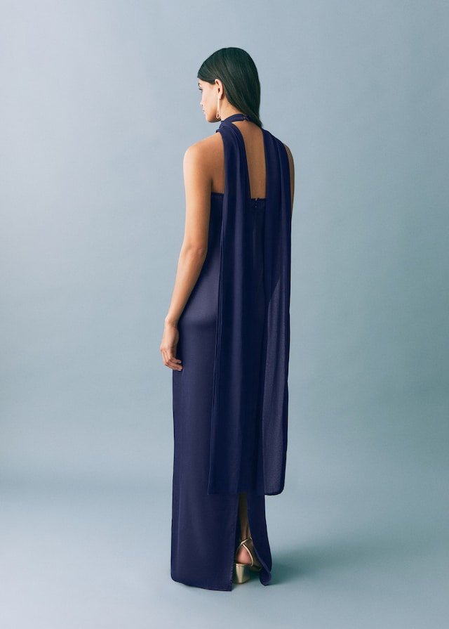Mango Satiniertes Neckholderkleid Neueste Mode