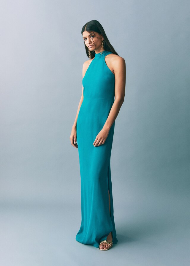 Mango Langes Neckholderkleid Exklusive Angebote