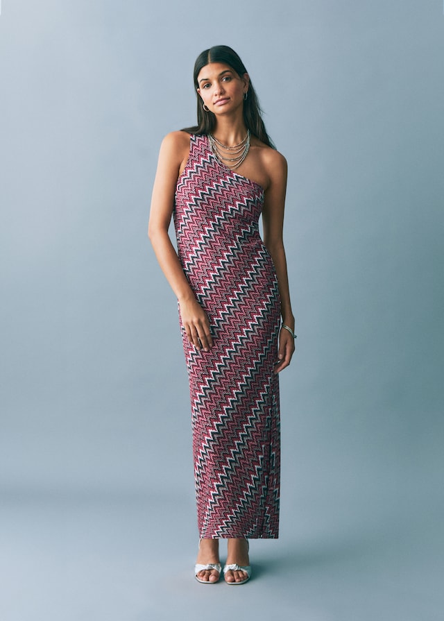 Mango Zickzack-Lurexkleid Bestseller