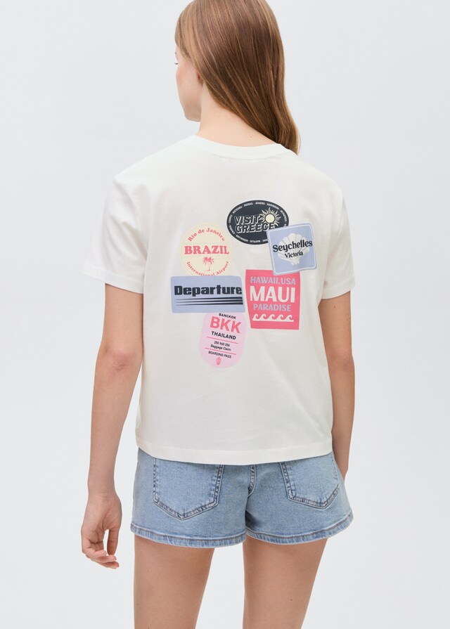 Mango Bedrucktes Baumwoll-T-Shirt Kauf eins, bekomm eins gratis
