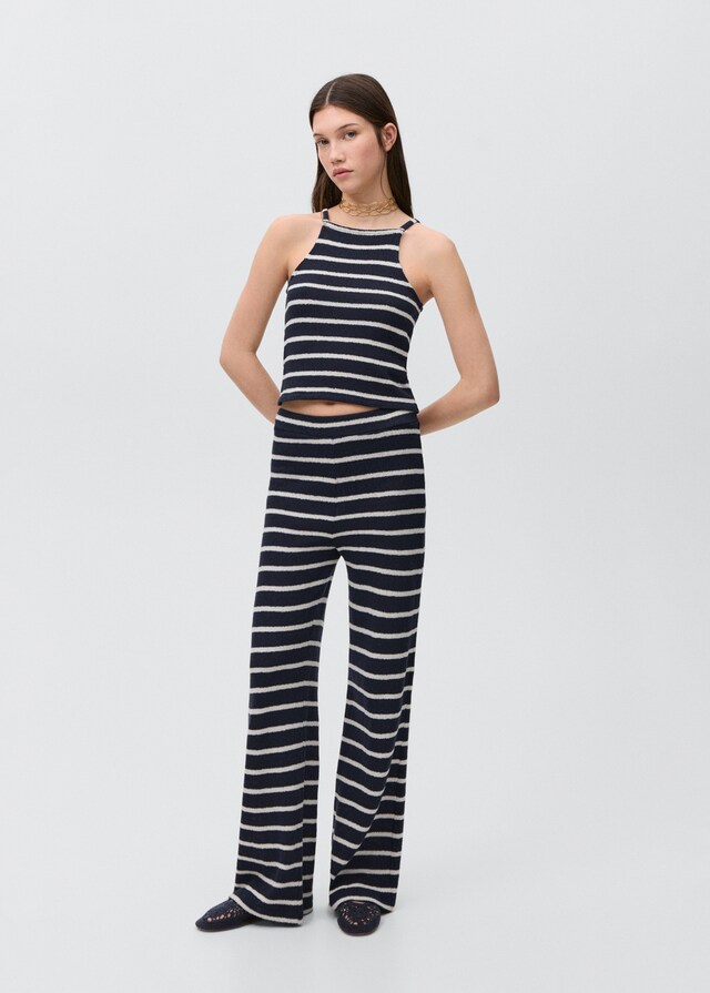 Mango Gestreiftes Neckholder-Top Riesige Ersparnisse