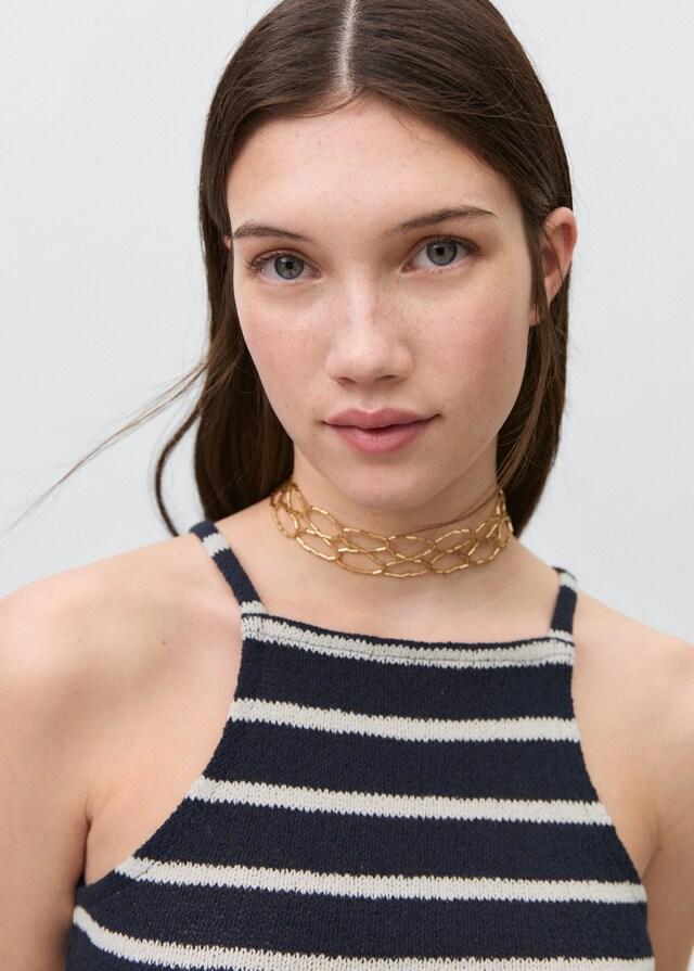 Mango Gestreiftes Neckholder-Top Riesige Ersparnisse