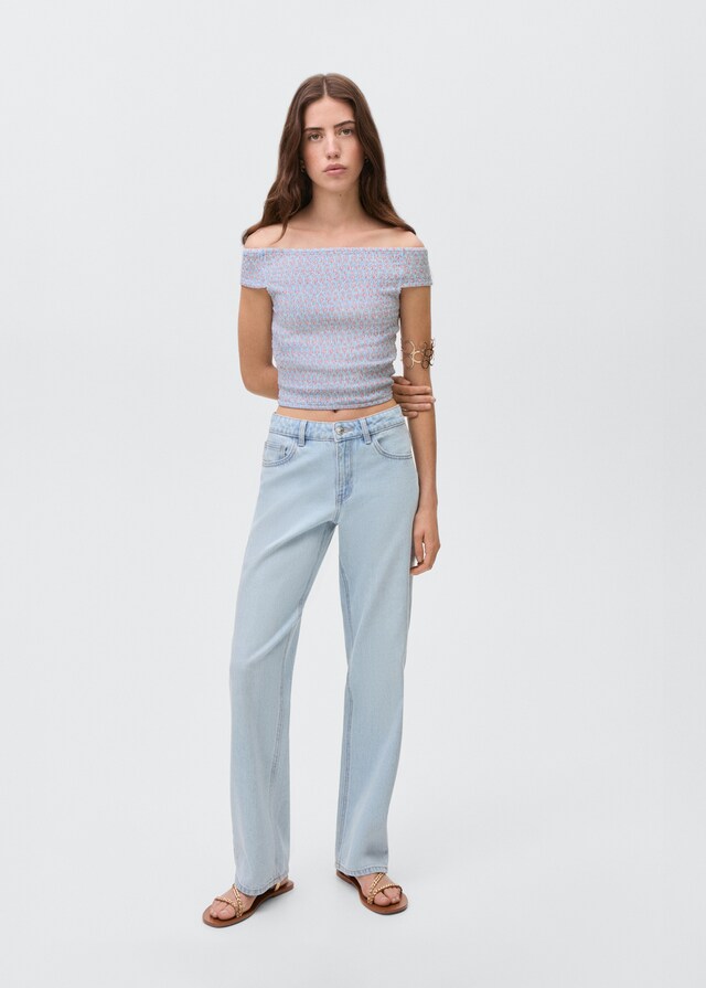 Mango Gemustertes Off-Shoulder Top VIP-Rabatte