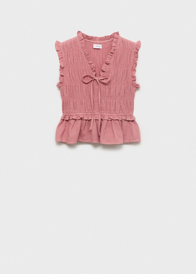 Mango Geraffte Rüschenbluse Super Sparpreis
