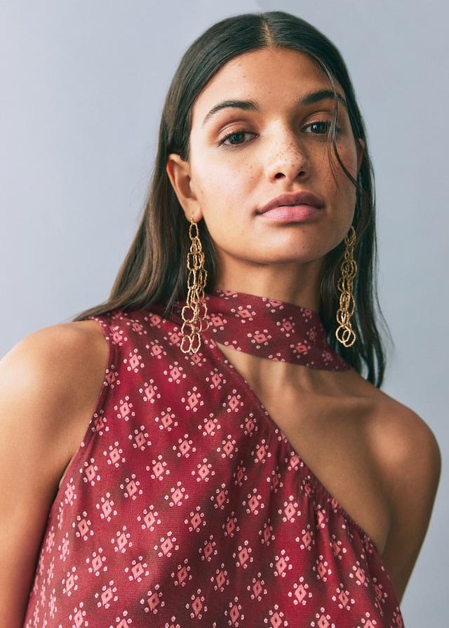 Mango Asymmetrisches Top mit Printmuster Letzte 3 Tage