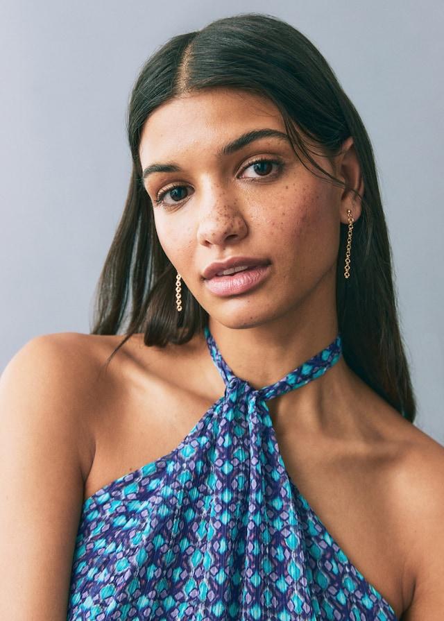 Mango Top mit Print und Halterkragen JETZT KAUFEN