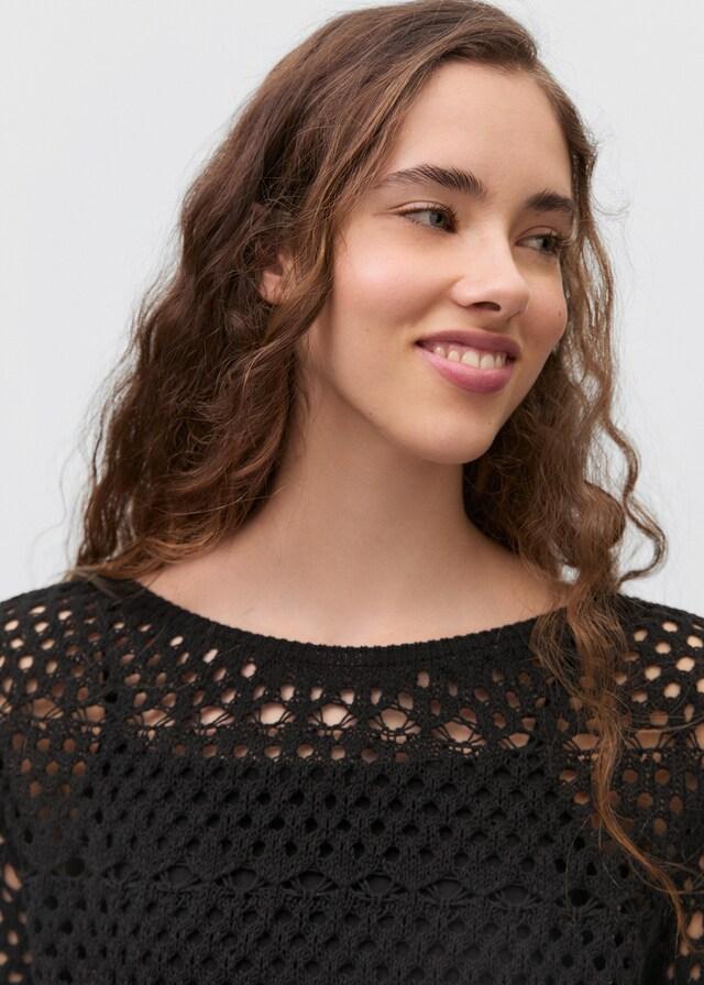 Mango Pullover mit Lochmuster und Fransendetail Bis zu 60% Rabatt
