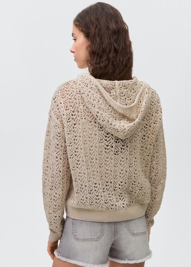 Mango Kapuzenpullover mit Lochmuster Nur für heute