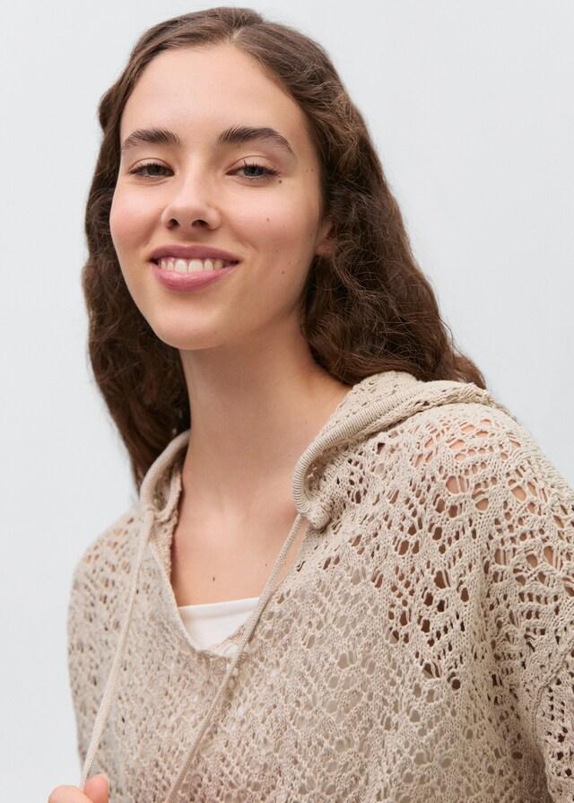 Mango Kapuzenpullover mit Lochmuster Nur für heute
