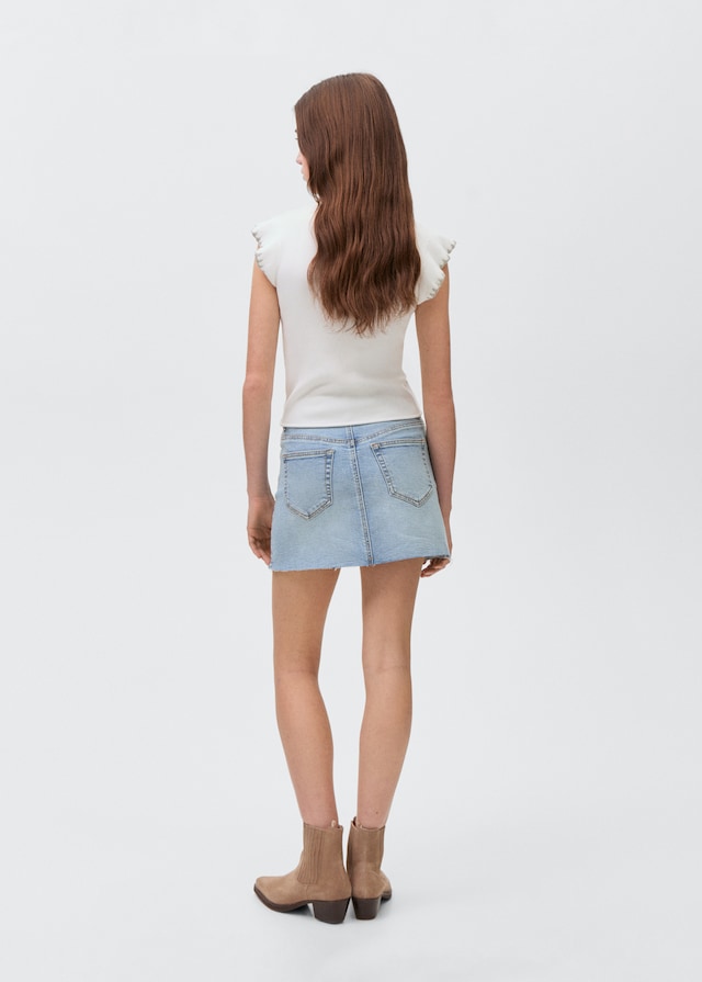 Mango Jeans-Minirock mit ausgefranstem Saum Kostenloser Versand international