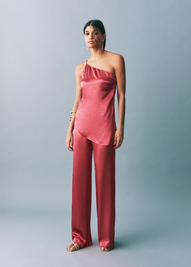 Mango Satinierte gerade Hose Black Friday Preise