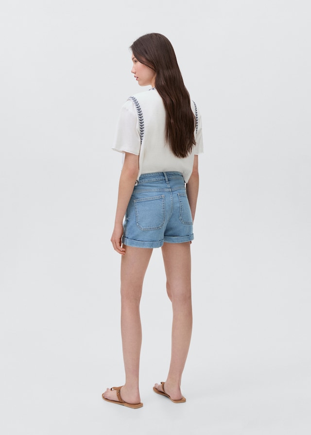 Mango Jeansshorts mit umgeschlagenem Saum Kostenloser Versand