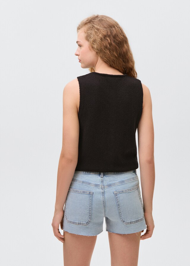 Mango Jeansshorts mit ausgefranstem Saum Fabrik Onlineshop