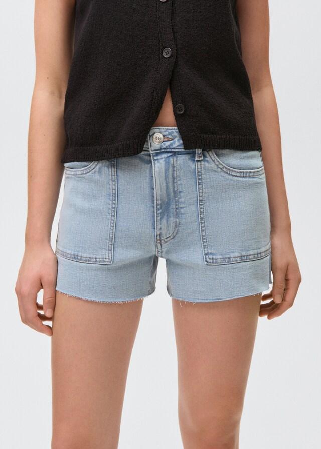 Mango Jeansshorts mit ausgefranstem Saum Fabrik Onlineshop