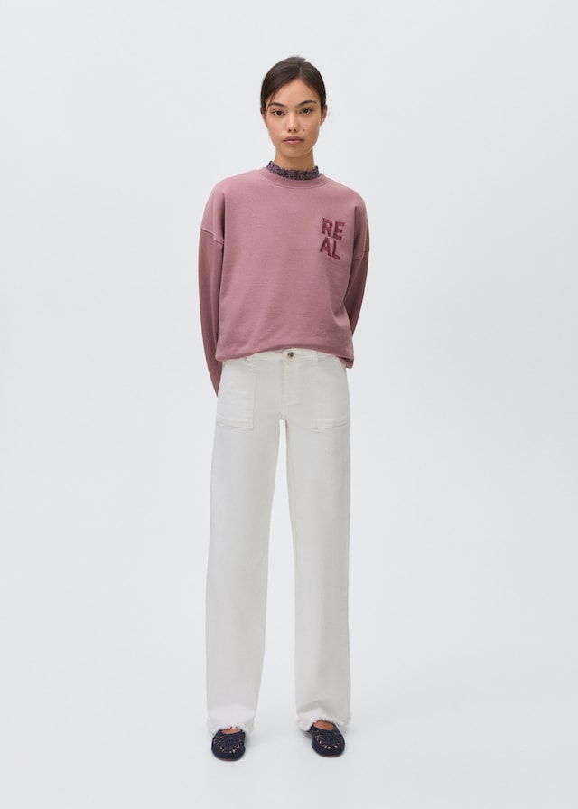Mango Sweatshirt mit aufgesticktem Schriftzug Sonderangebot