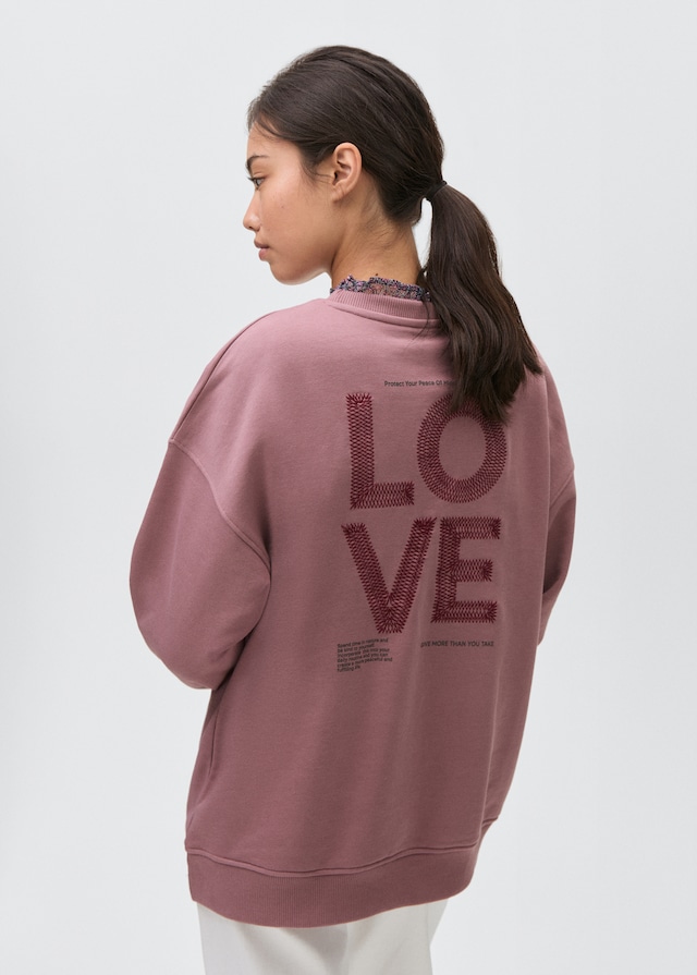 Mango Sweatshirt mit aufgesticktem Schriftzug Sonderangebot