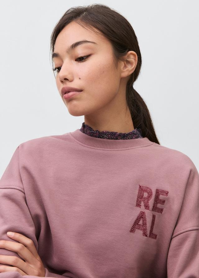 Mango Sweatshirt mit aufgesticktem Schriftzug Sonderangebot