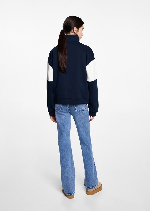 Mango Sweatshirt mit Zip und Schriftzug Günstig kaufen