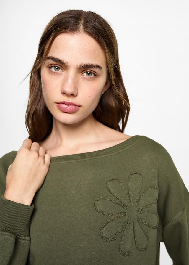 Mango Sweatshirt mit floraler Stickerei Begrenztes Angebot