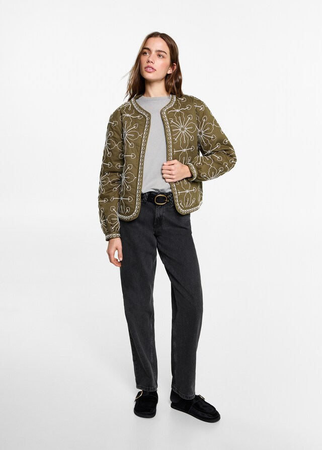 Mango Gerade Jeans mit geflochtenen Schlaufen Fabrik Onlineshop