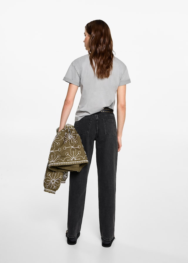 Mango Gerade Jeans mit geflochtenen Schlaufen Fabrik Onlineshop