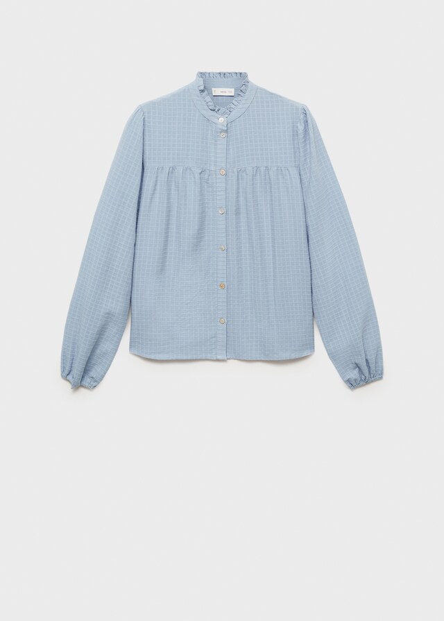 Mango Texturierte Karo-Bluse Rabatt