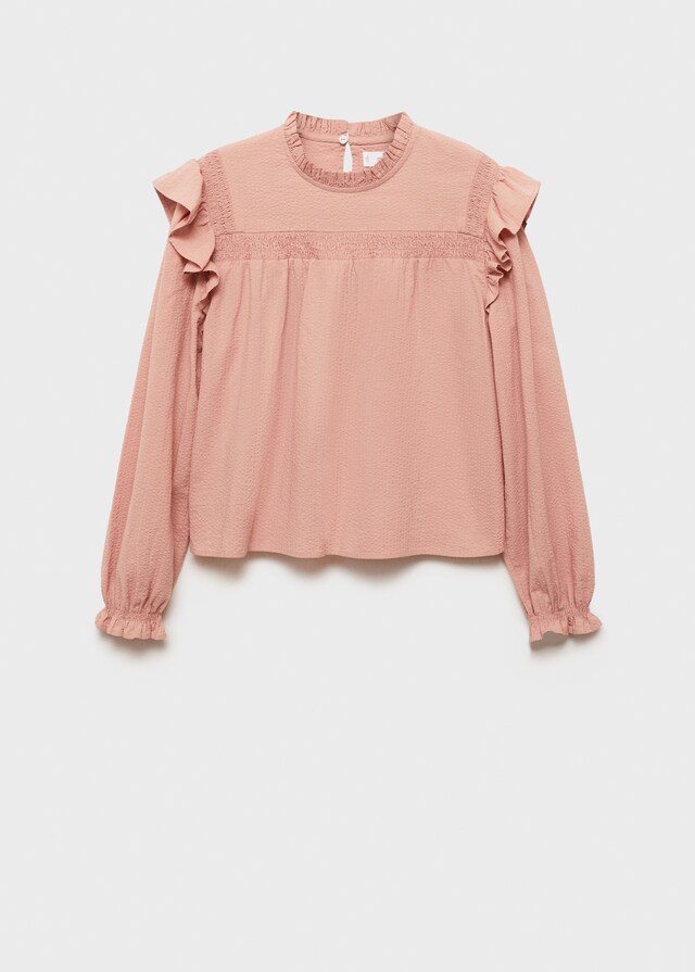 Mango Texturierte Baumwollbluse Günstig kaufen