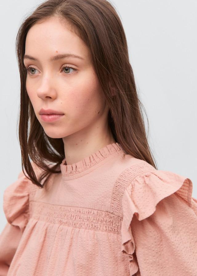 Mango Texturierte Baumwollbluse Günstig kaufen