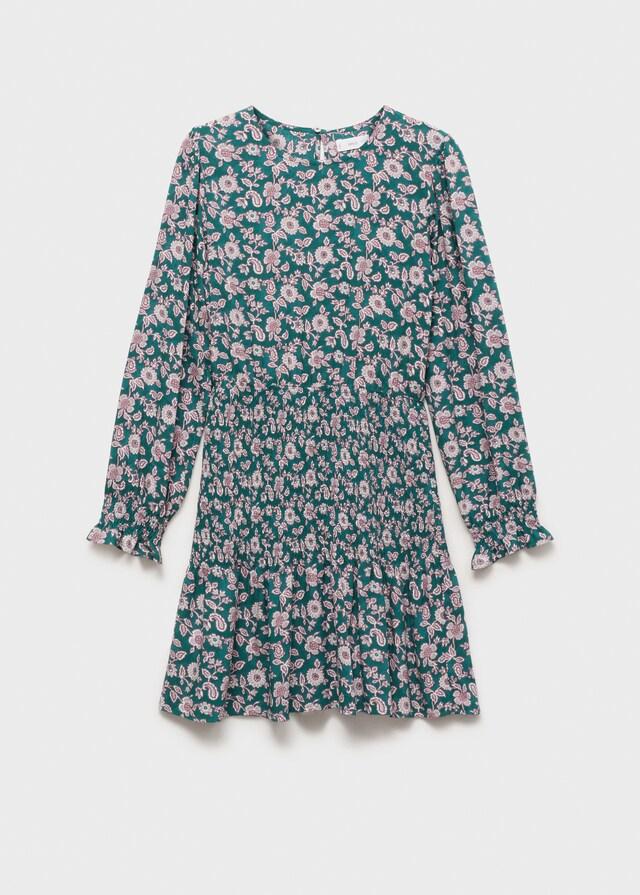 Mango Kleid mit Buchstaben-Muster und Raffdetails Versandkostenfrei