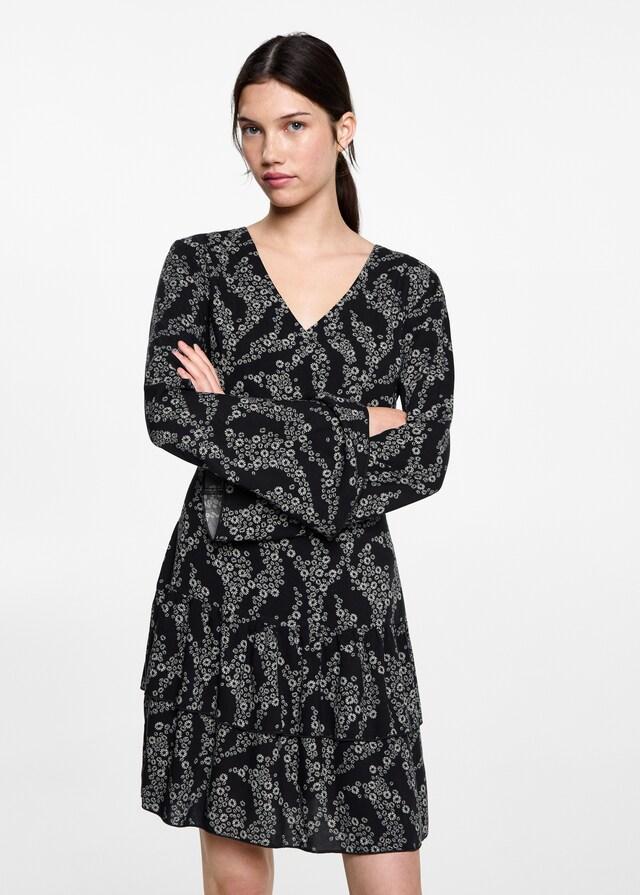 Mango Kleid mit Blumendruck Flash Sale