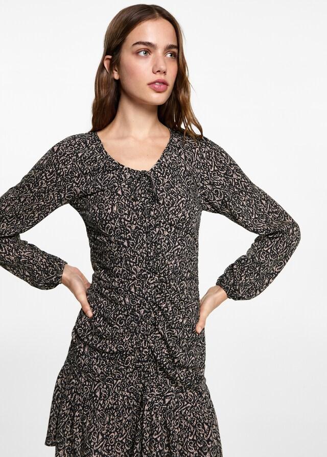 Mango Gekräuseltes Printkleid Online Shopping