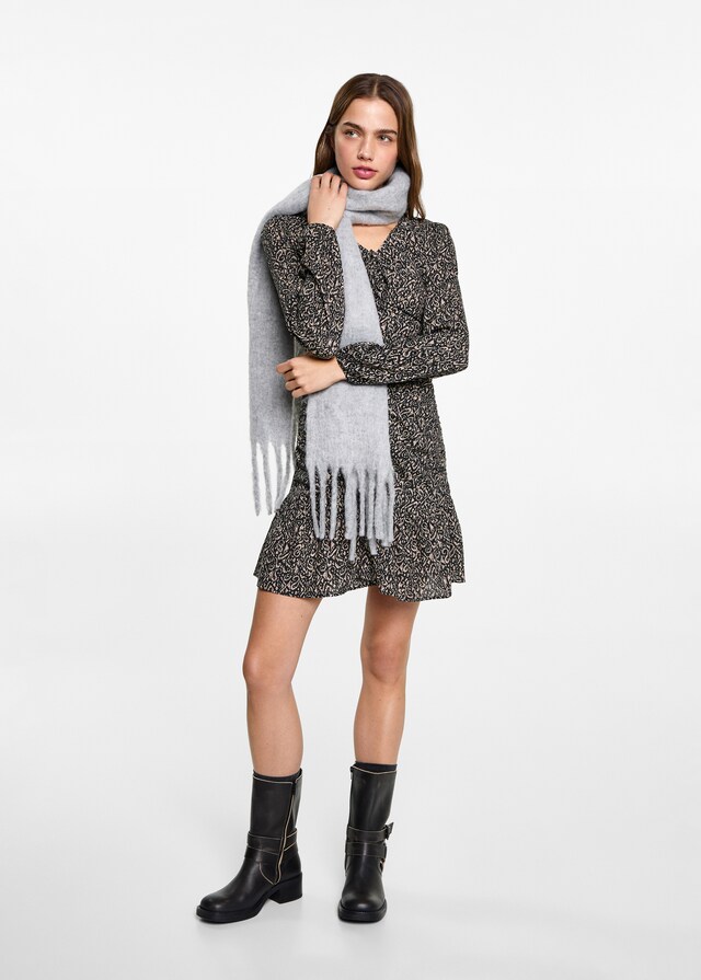 Mango Gekräuseltes Printkleid Online Shopping