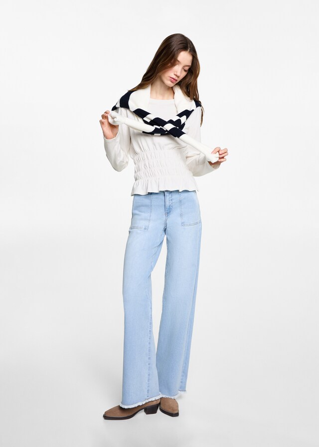 Mango T-Shirt mit geraffter Taille Osterangebot