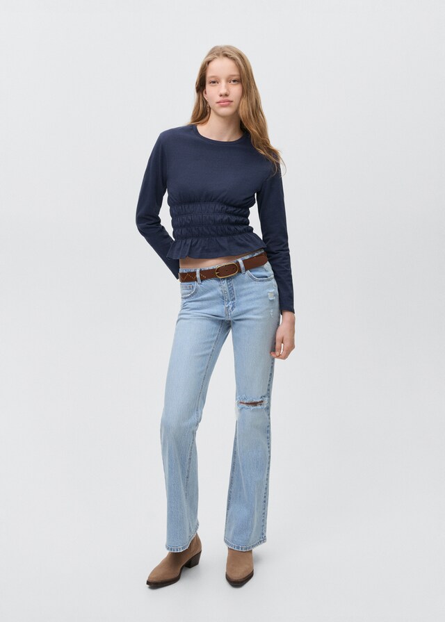Mango T-Shirt mit geraffter Taille Muttertagsangebot