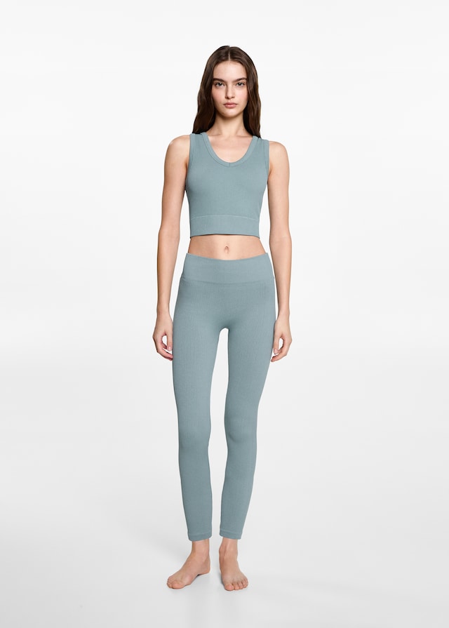 Mango Sportleggings mit Rippmuster Super Sparpreis