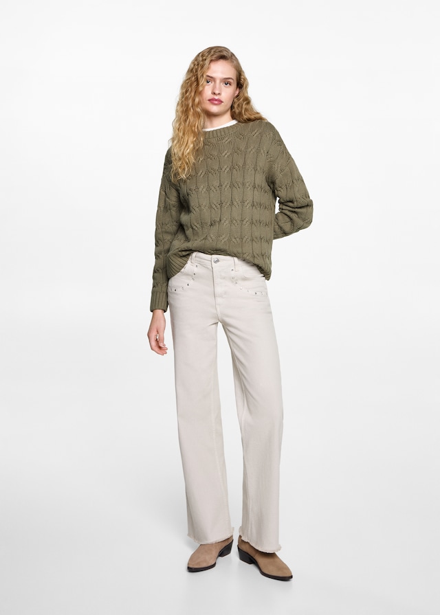 Mango Pullover mit Zopfmuster Letzte 3 Tage