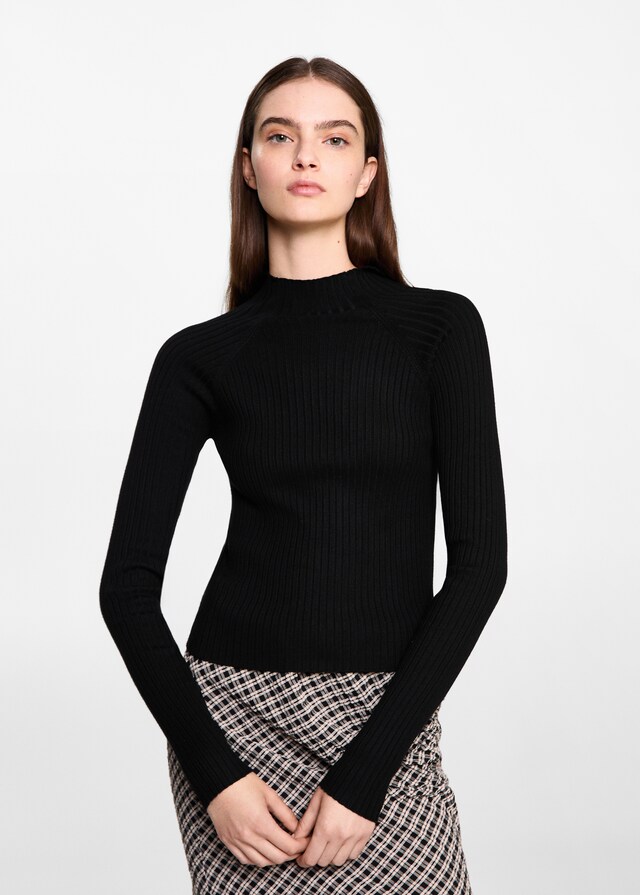 Mango Ripp-Pullover mit Rollkragen JETZT KAUFEN