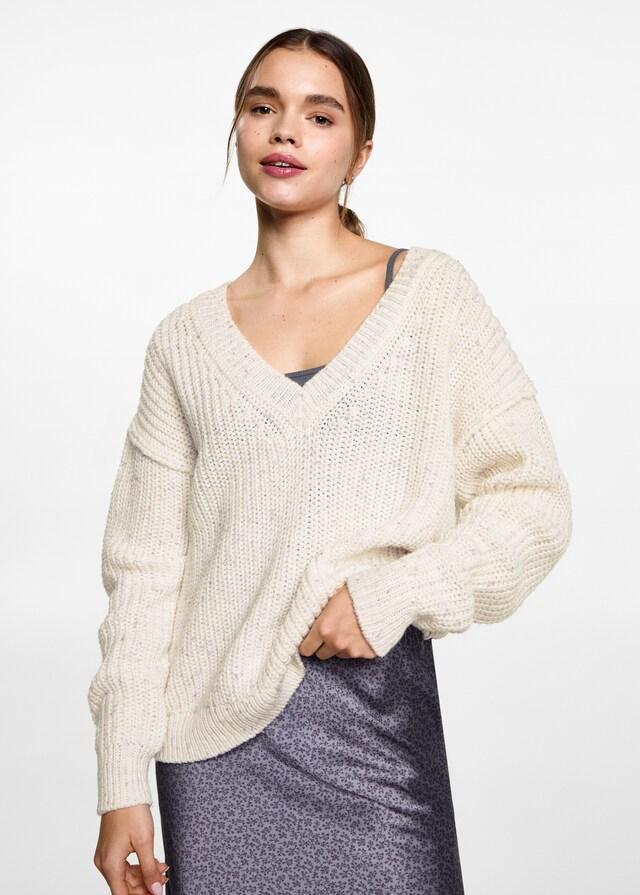 Mango Oversized-Pullover mit V-Ausschnitt Letzte 2 Tage