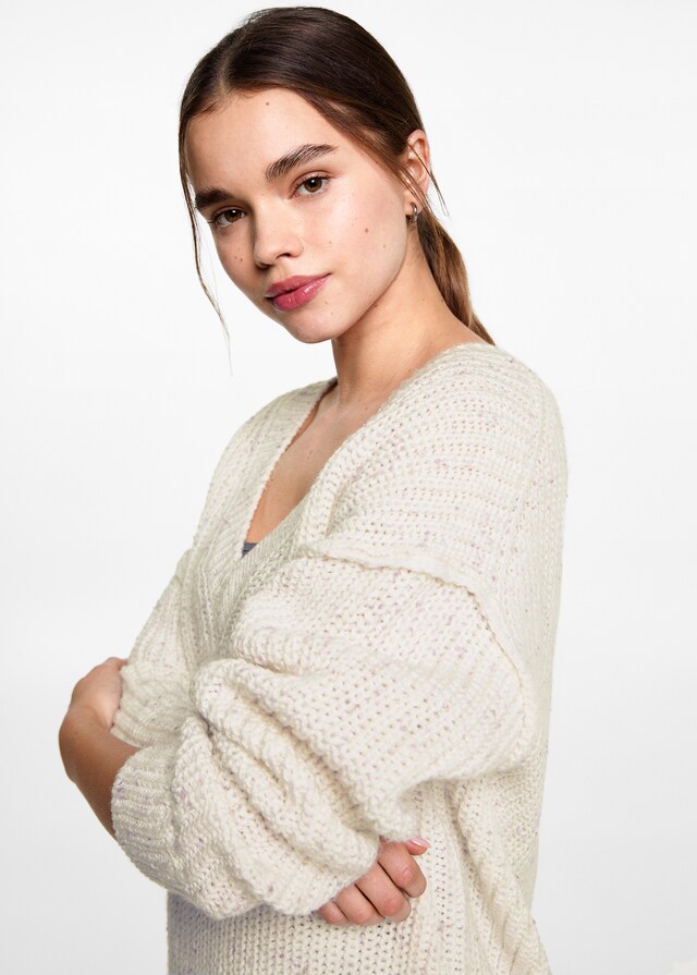 Mango Oversized-Pullover mit V-Ausschnitt Letzte 2 Tage