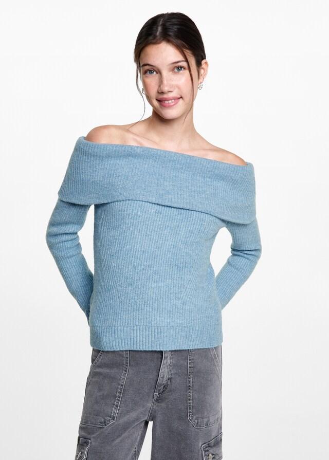 Mango Schulterfreier Strickpullover Zeitbegrenzte Promotion