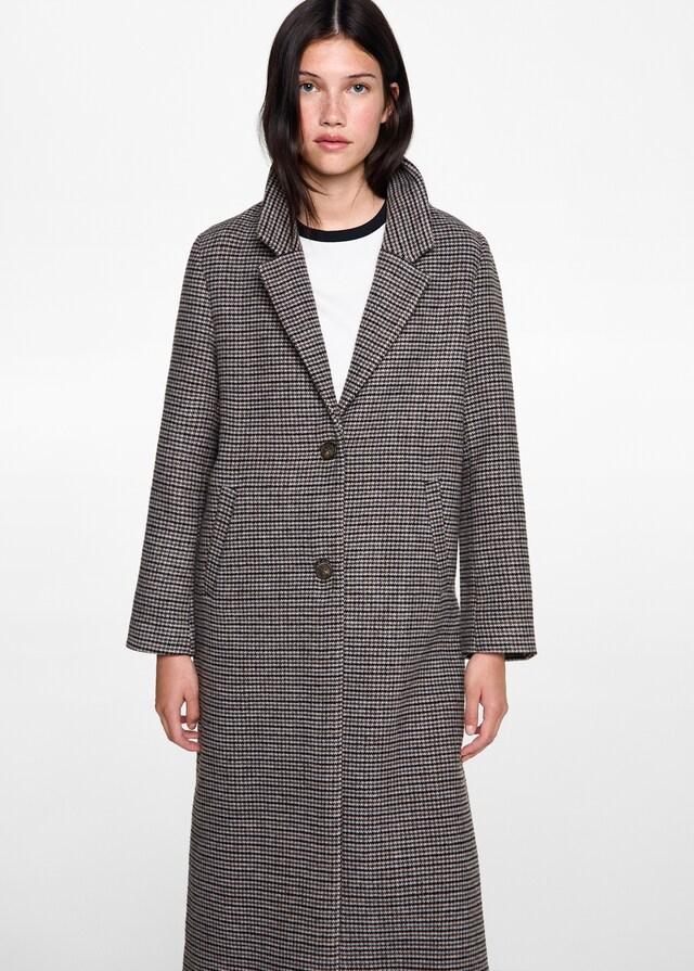Mango Wollmantel mit Hahnentritt Bis zu 50% Rabatt
