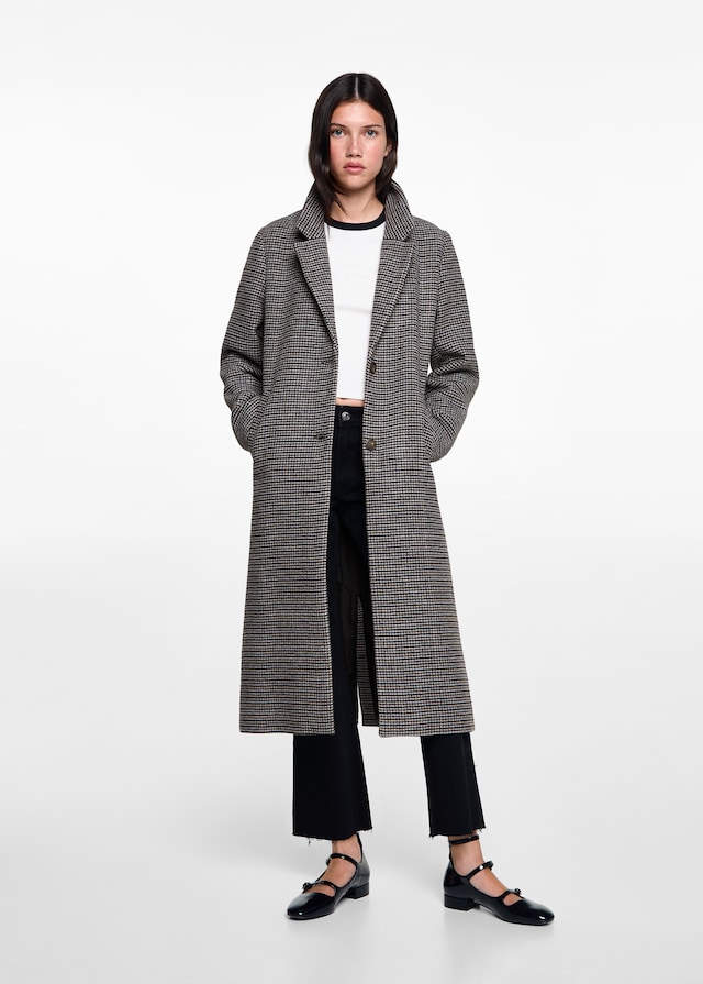 Mango Wollmantel mit Hahnentritt Bis zu 50% Rabatt