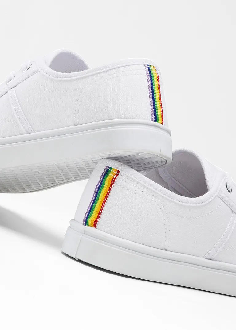 bonprix Modischer Sneaker mit Regenbogen Detail - weiß - Damen Günstig kaufen